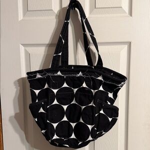 Thirty-One Black and White Circle Pattern Tote
